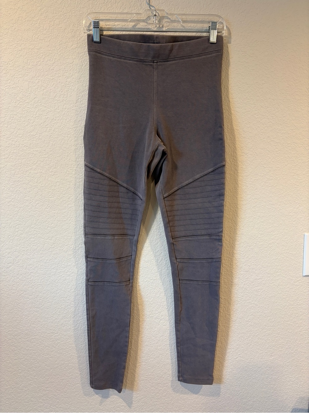 Express Women’s Grey Washed Moto Stretch Legging - Small